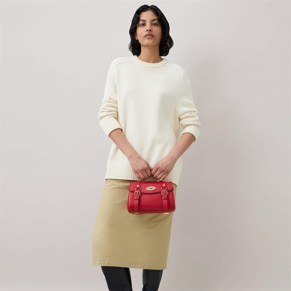 Mulberry Mini Alexa Scarlet Red Heavy Grain